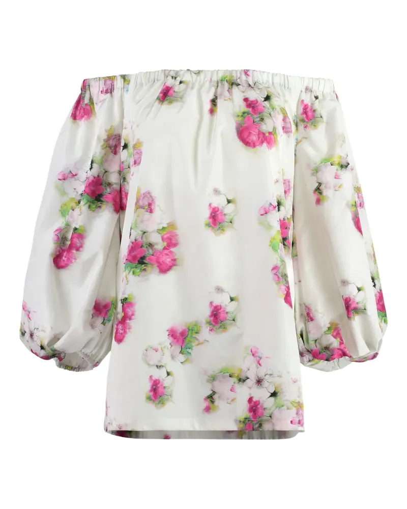 Max Mara Bluse mit Ballonärmeln - Weiß Weiß