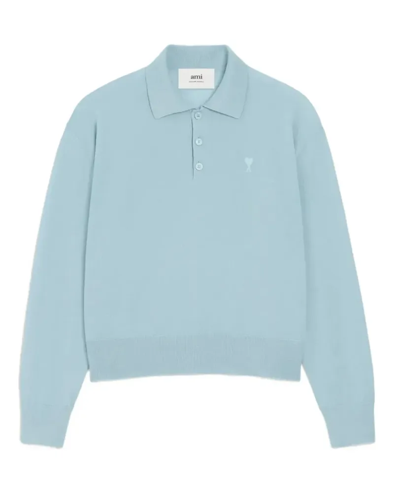 AMI Paris Poloshirt mit Logo-Stickerei - Blau Blau