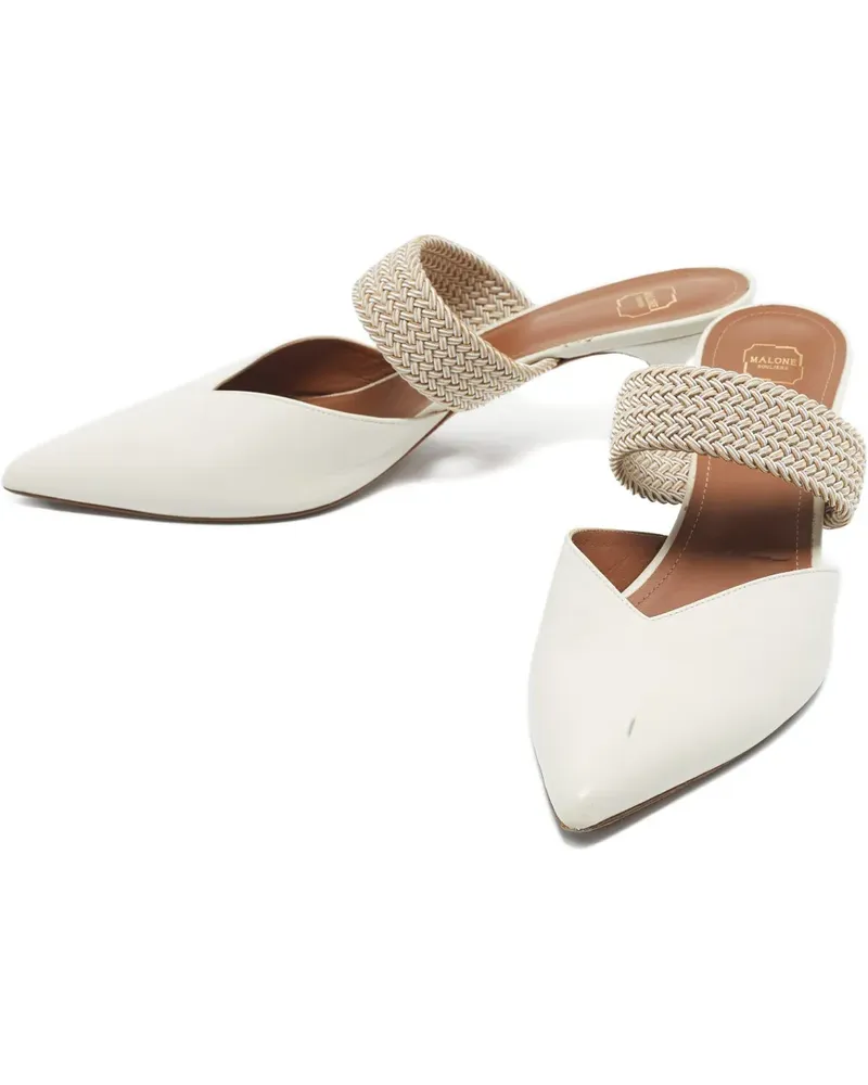 Malone Souliers Maisie woven strap pointed mules - Weiß Weiß