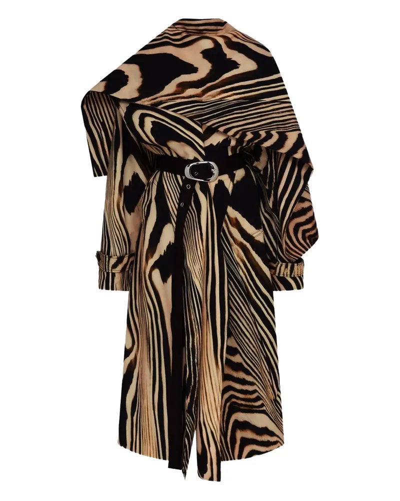 David Koma Mantel mit Zebra-Print - Nude Nude