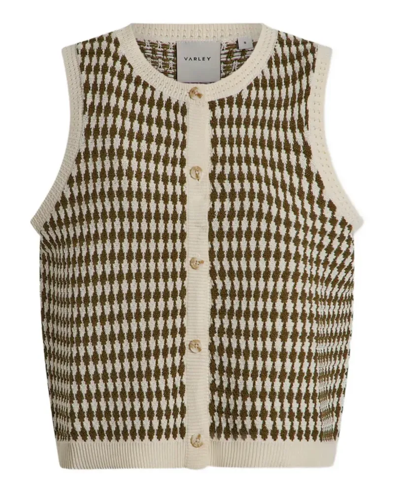 Varley Aura geometric-pattern knit vest - Nude Nude