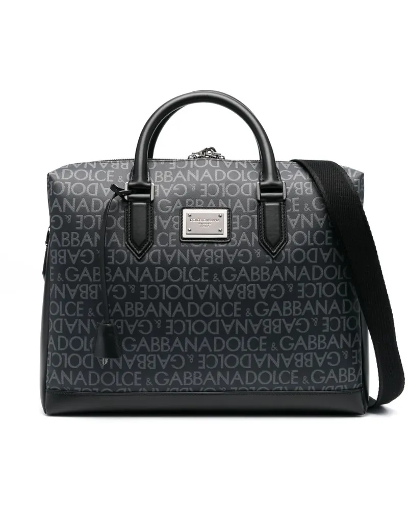 Dolce & Gabbana Laptophülle mit Logo-Print - Schwarz Schwarz