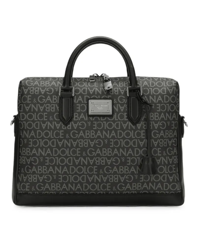 Dolce & Gabbana Laptophülle mit Logo-Print - Schwarz Schwarz