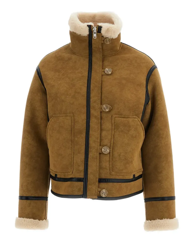 STAND Dara Jacke mit Faux Shearling-Besatz - Braun Braun