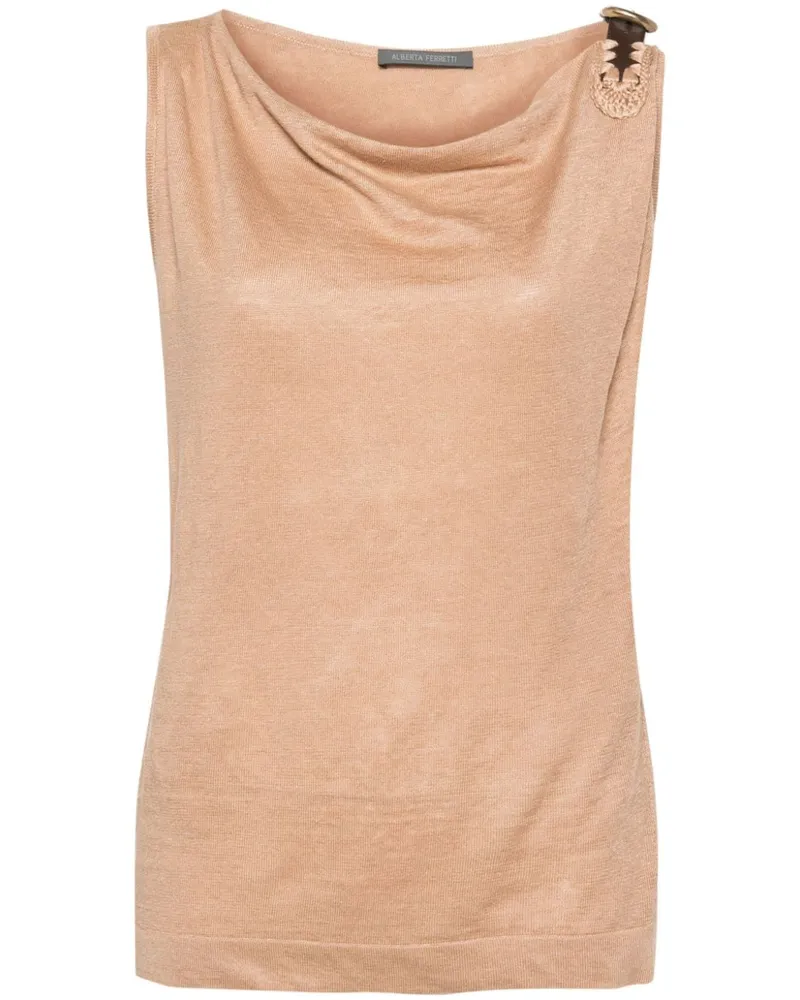 Alberta Ferretti Tanktop mit Gürtel - Nude Nude