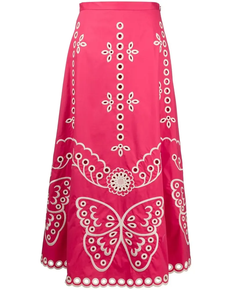 RED Valentino A-Linien-Rock mit Schmetterling - Rosa Rosa