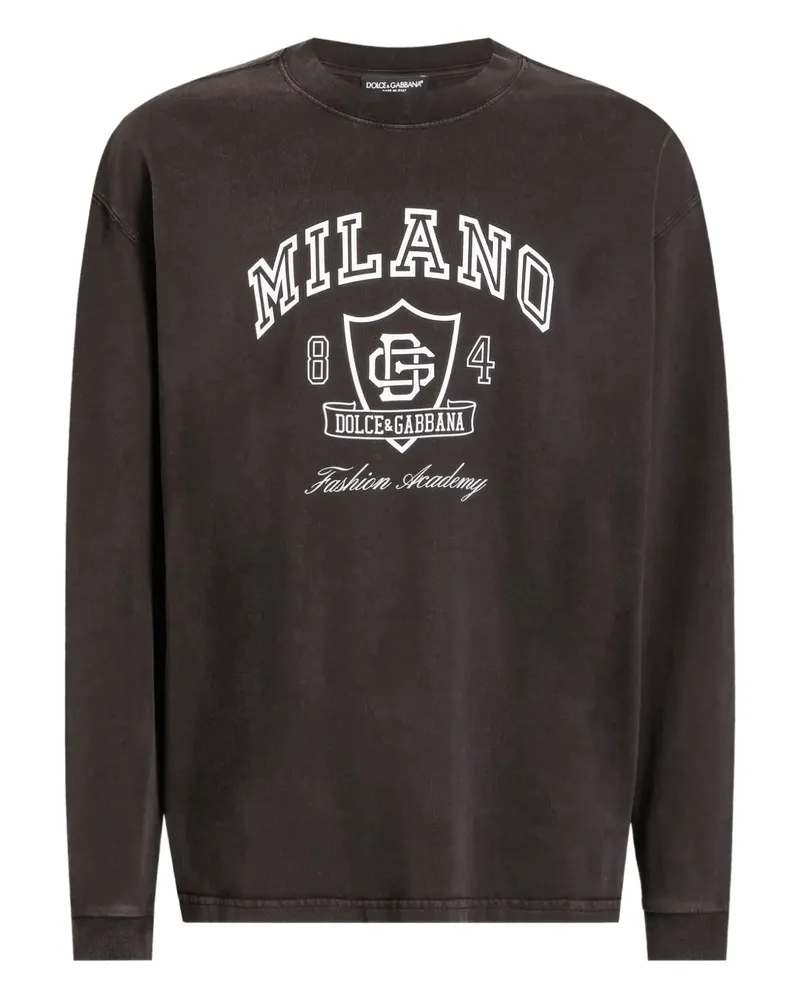 Dolce & Gabbana Langarmshirt mit Print - Braun Braun