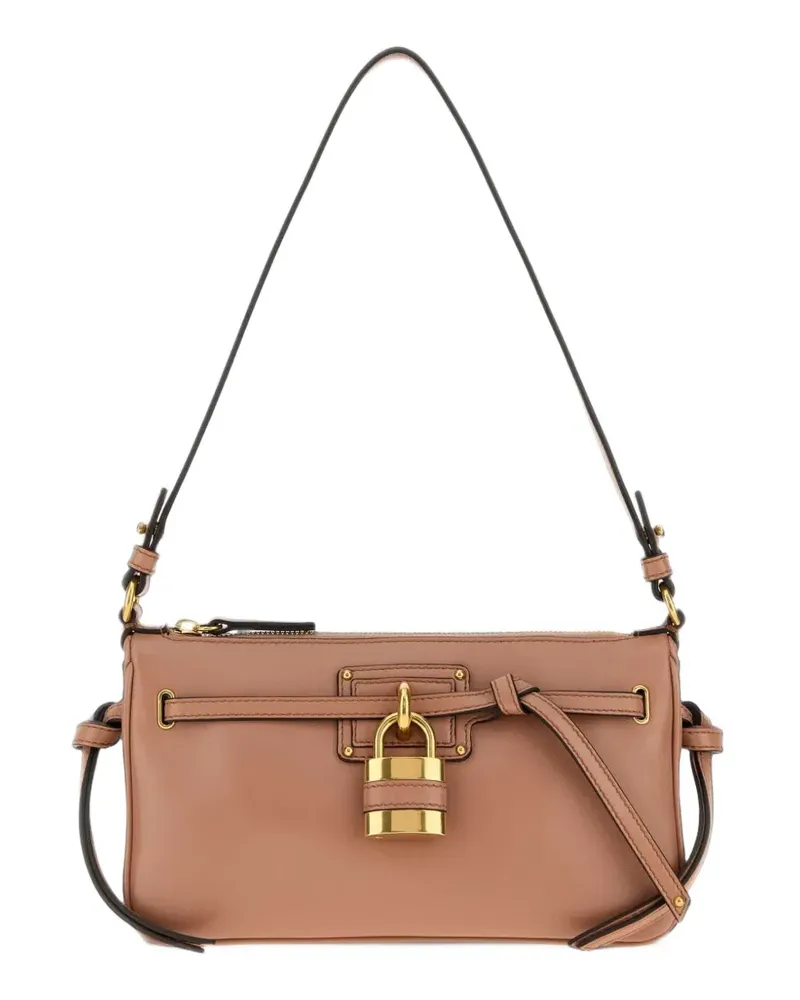 Chloé Mini Paddington Sling Clutch mit Riemen aus weichem Leder - Nude Nude