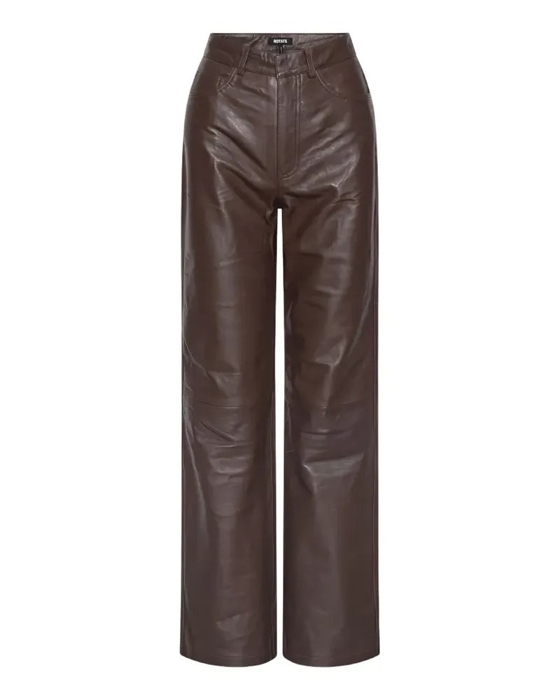 ROTATE Birger Christensen High-Waist-Hose mit geradem Bein - Braun Braun