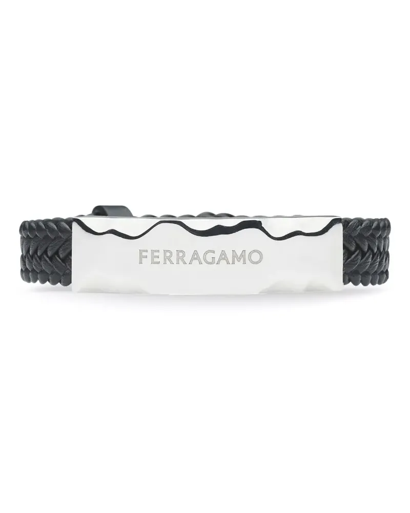 Ferragamo Lederarmband mit Logo-Gravur - Schwarz Schwarz