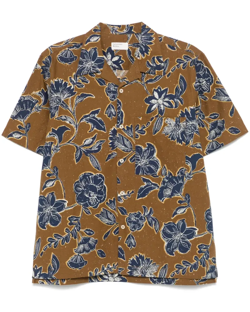 Universal Works Hemd mit Blumen-Print - Braun Braun