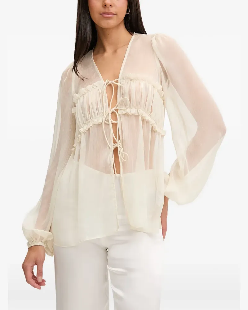 Bardot Ashton Bluse mit Rüschen - Nude Nude