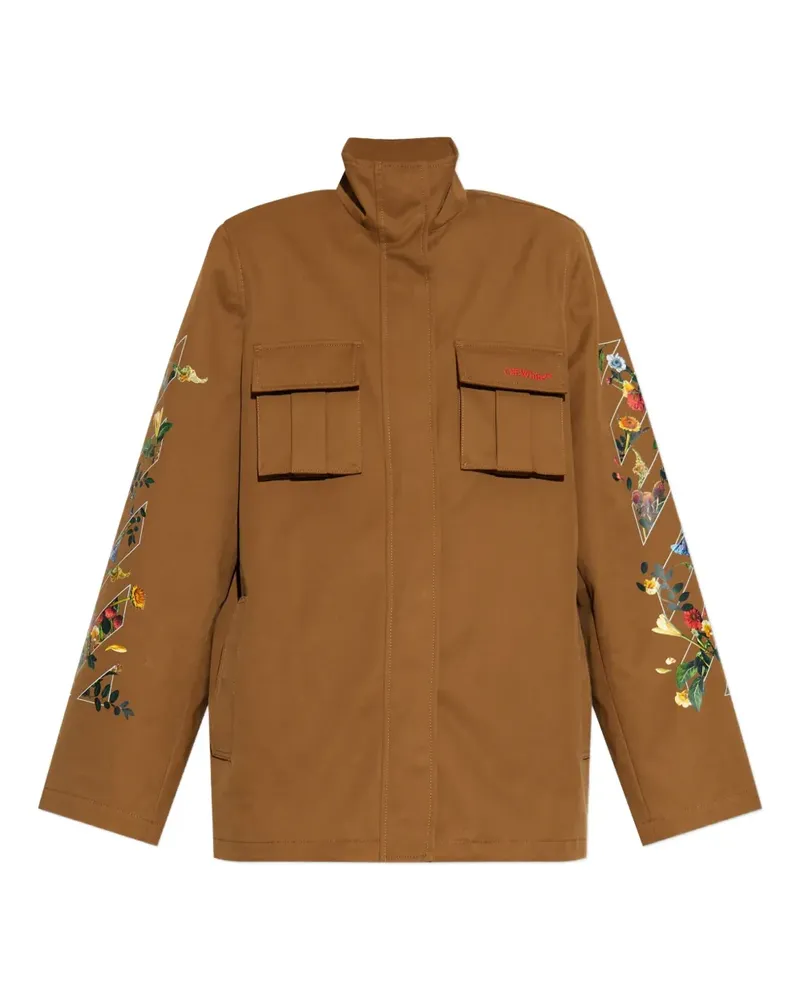 OFF-WHITE floral-arrow print utility jacket - Braun Braun