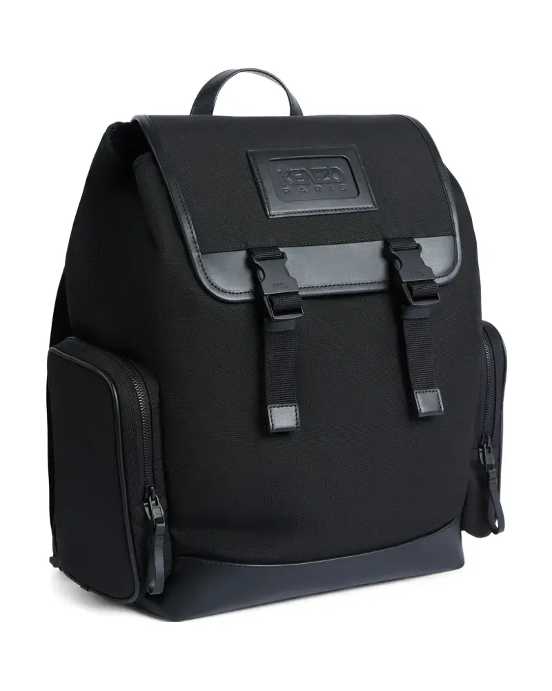 Kenzo Kommuter Rucksack mit Klappe - Schwarz Schwarz