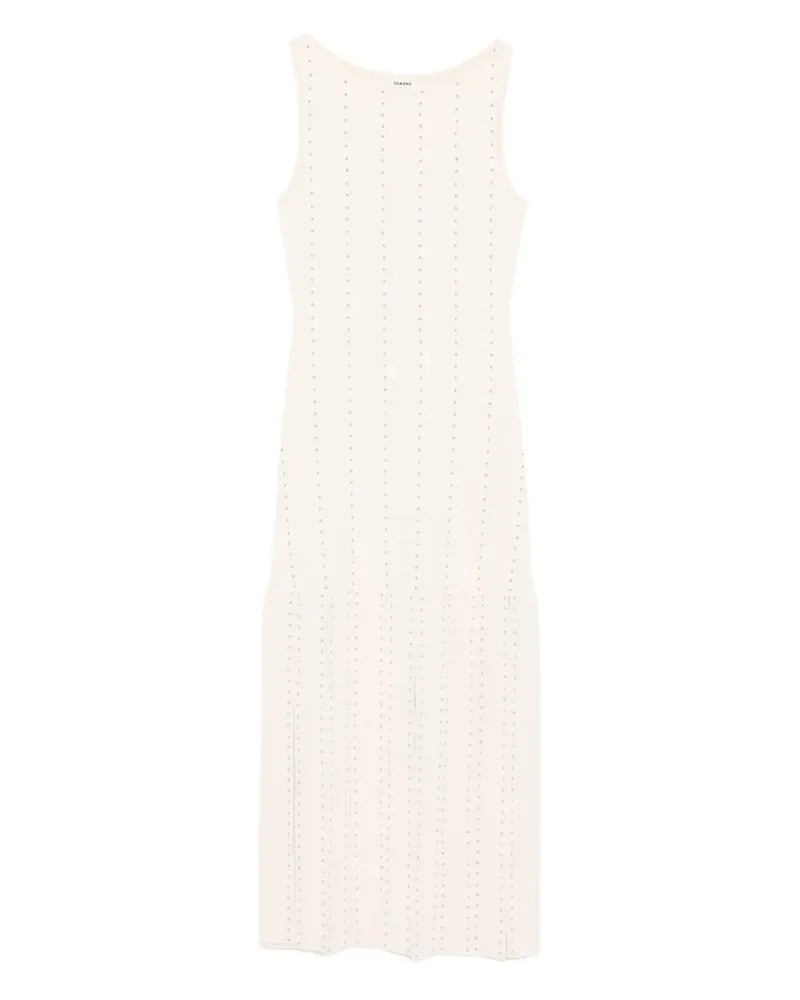 Sandro Gestricktes Midikleid mit Nieten - Nude Nude