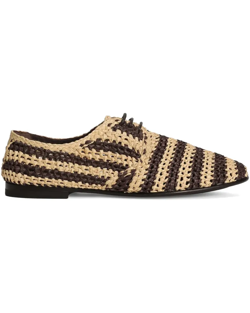 Dolce & Gabbana Gewebte Derby-Schuhe - Braun Braun