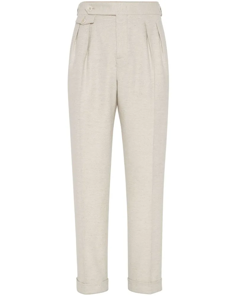 Brunello Cucinelli Tapered-Hose mit Bügelfalten - Nude Nude