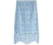 Bleistiftrock mit Spitzenstickerei - Blau