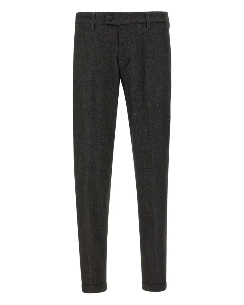 Re-HasH Mucha10 belt-loops turn-up trousers - Grau Grau