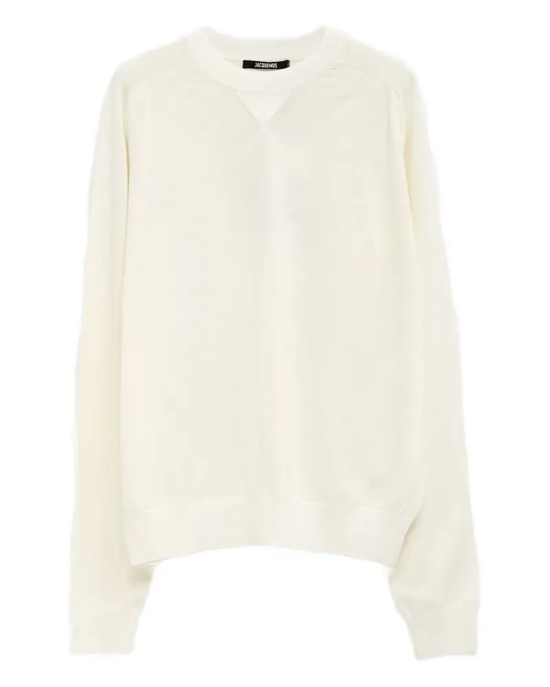 Jacquemus embroidered-detail crew neck jumper - Weiß Weiß
