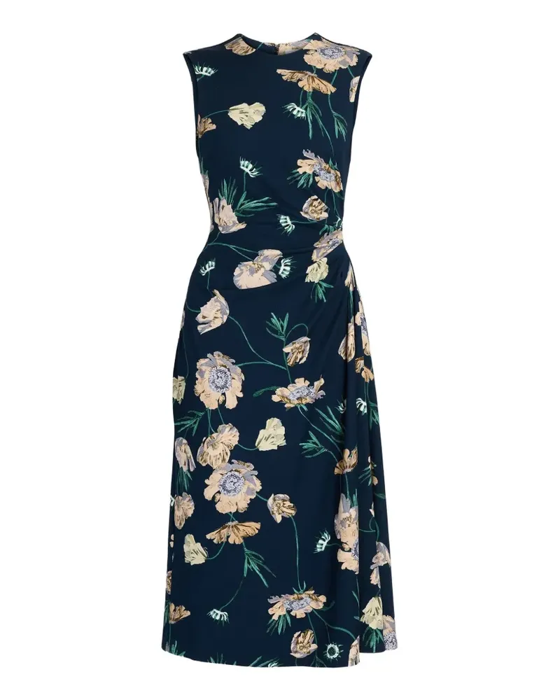 Erdem floral-print midi dress - Blau Blau