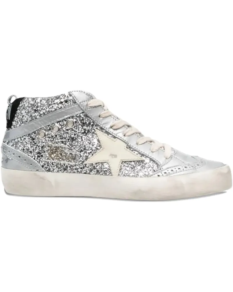 Golden Goose Mid Star "Glitter/Silver" Sneakers - Grau Grau