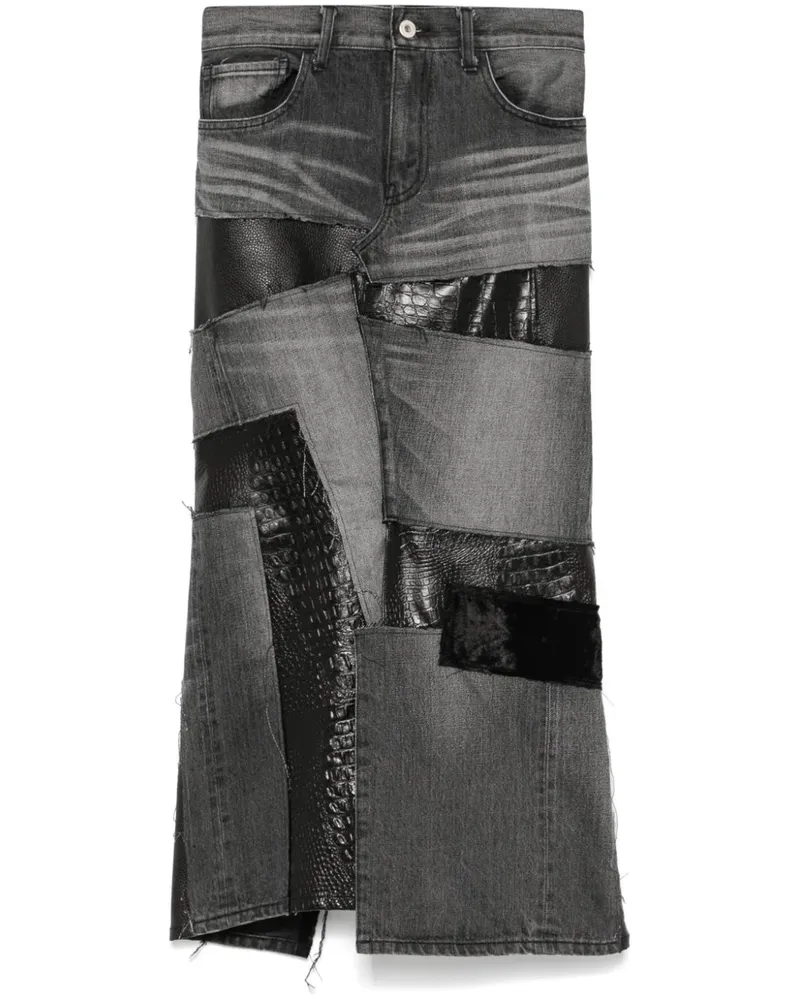 Junya Watanabe Midirock mit Einsätzen - Schwarz Schwarz