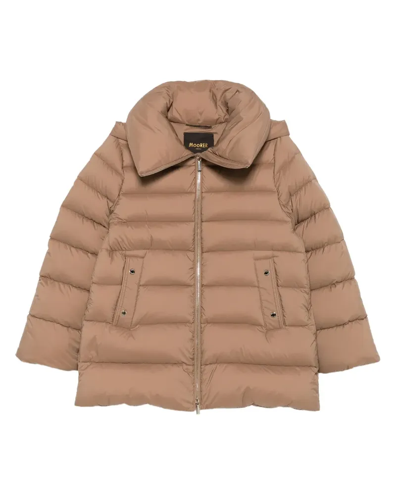 MOORER Gesteppte Kapuzenjacke - Braun Braun