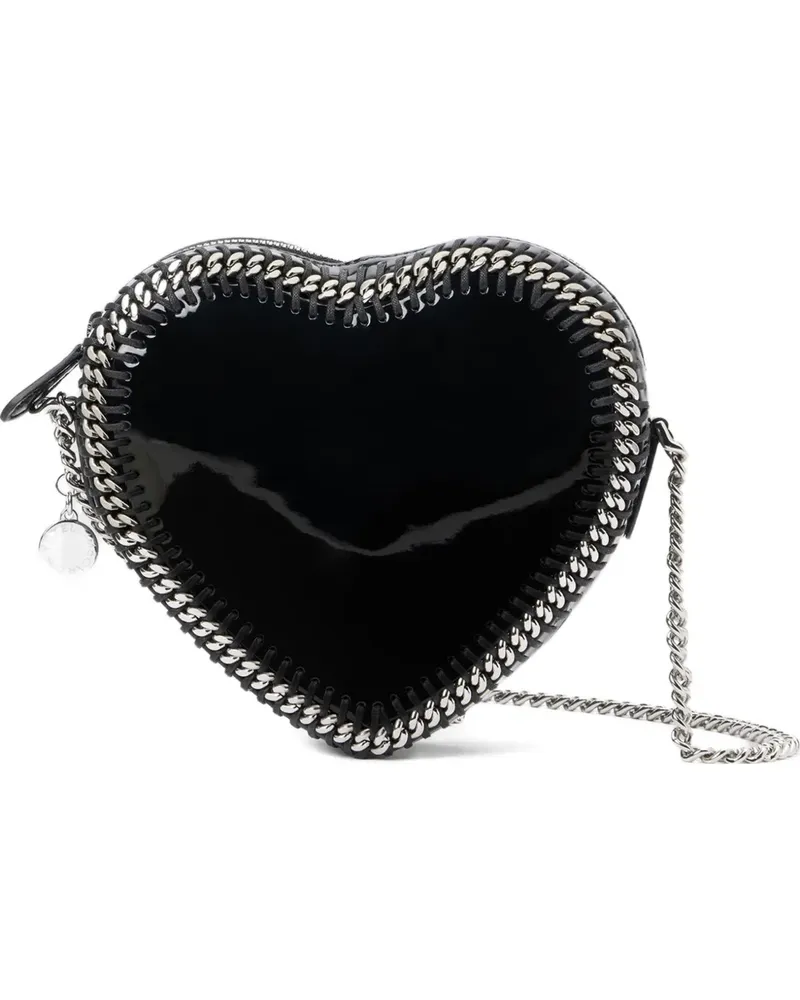 Stella McCartney Falabella heart chain cross body bag - Schwarz Schwarz
