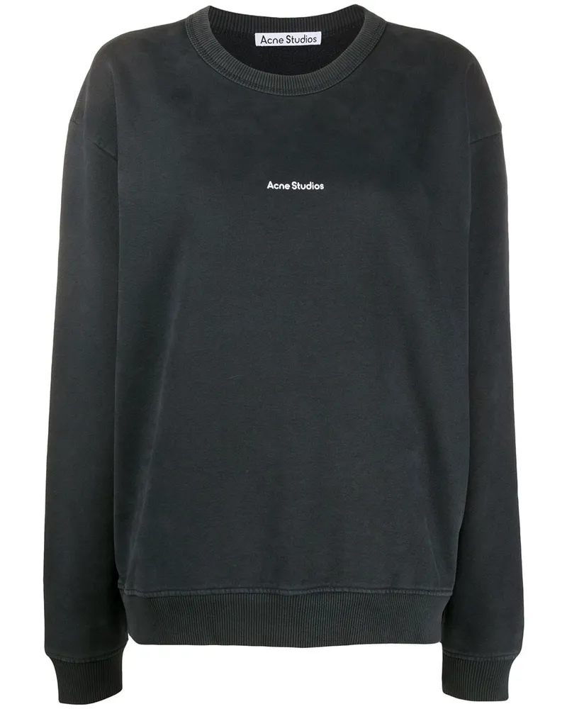 Acne Studios Sweatshirt mit Logo-Print Schwarz