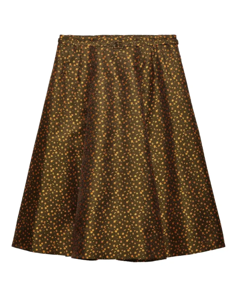 Prada Duchesse-Rock aus Jacquard - Grün Grün
