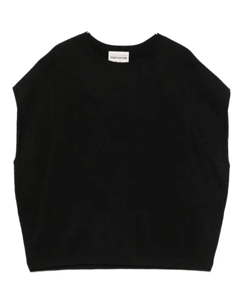 Semicouture crew-neck knitted vest - Schwarz Schwarz