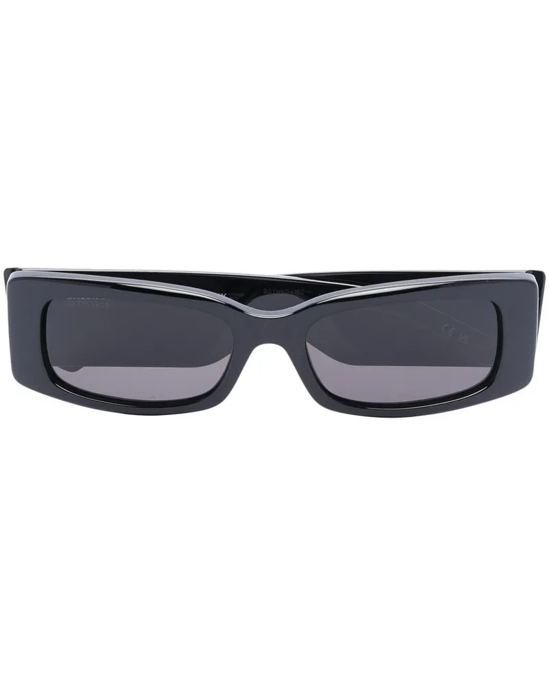 Balenciaga Sonnenbrille mit eckigem Gestell - Schwarz Schwarz