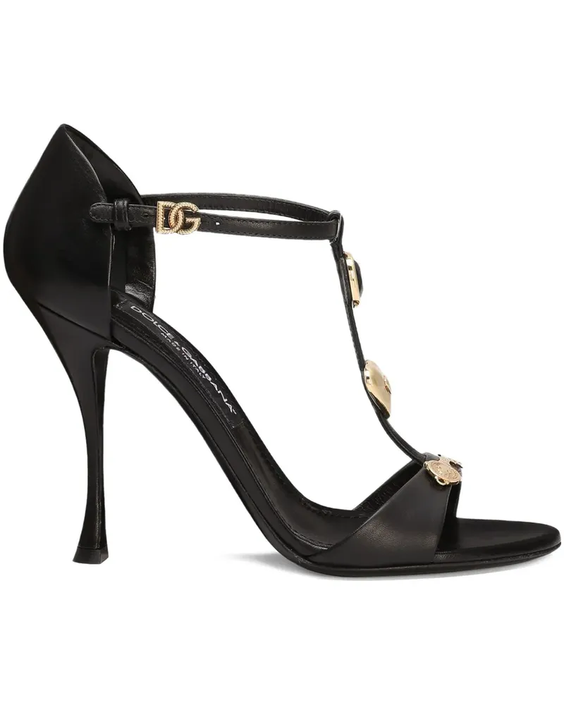 Dolce & Gabbana T-Riemen-Sandalen mit Verzierung 105mm - Schwarz Schwarz