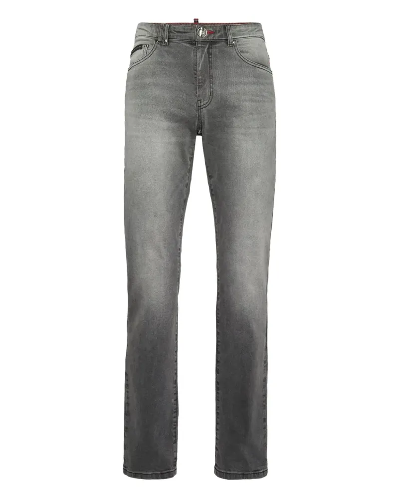 Philipp Plein Supreme Fit Jeans mit Logo-Schild - Grau Grau