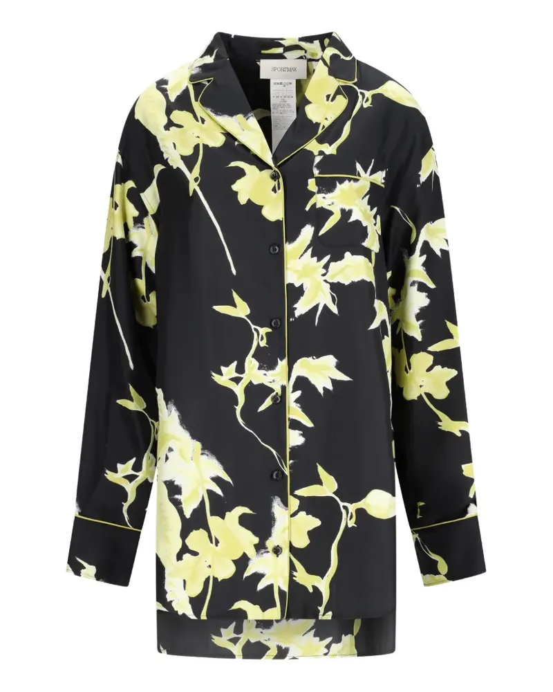 SPORTMAX floral-print silk shirt - Schwarz Schwarz