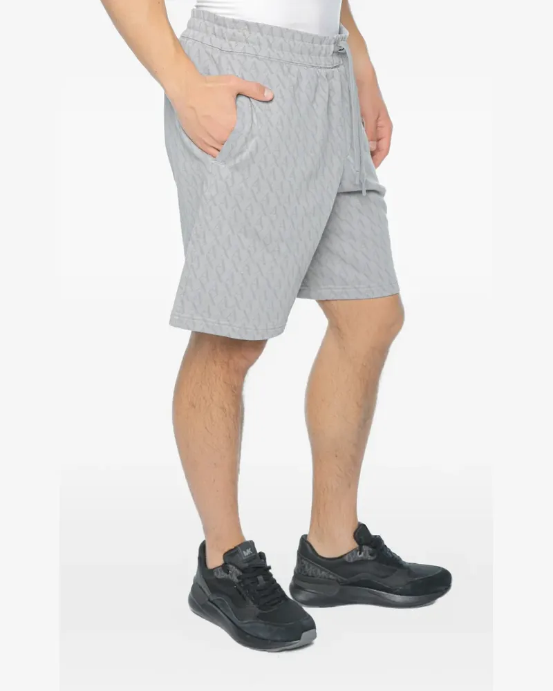 Armani Exchange monogram-print drawstring-waist shorts - Grau Grau