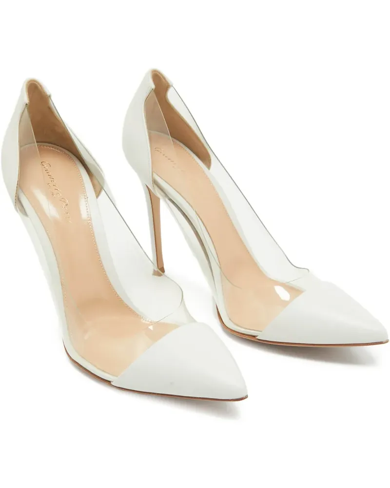Gianvito Rossi plexi leather pumps - Weiß Weiß
