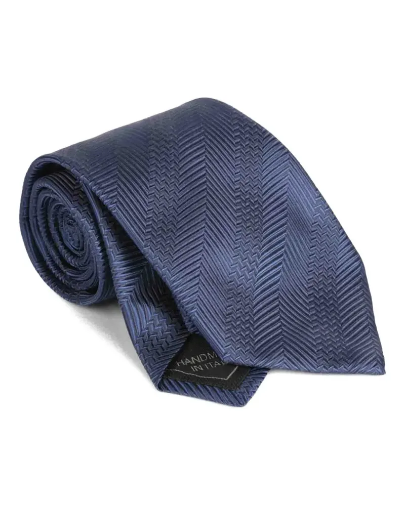 Brioni textured silk tie - Blau Blau