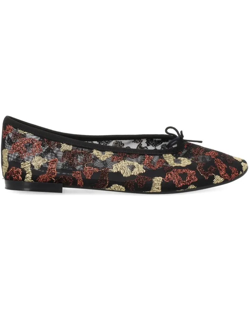 Repetto floral tie ballet flats - Schwarz Schwarz