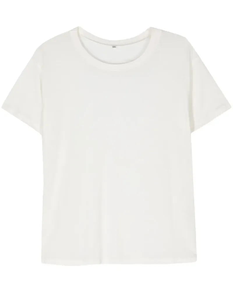 Baserange Meliertes Lyocell-T-Shirt - Weiß Weiß