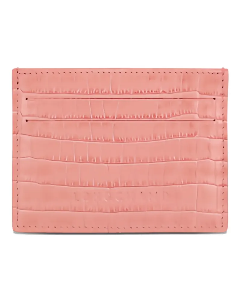 Longchamp croc-effect card holder - Rosa Rosa