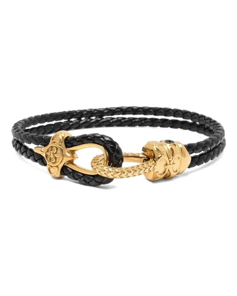 Nialaya rope-clasp leather bracelet - Schwarz Schwarz