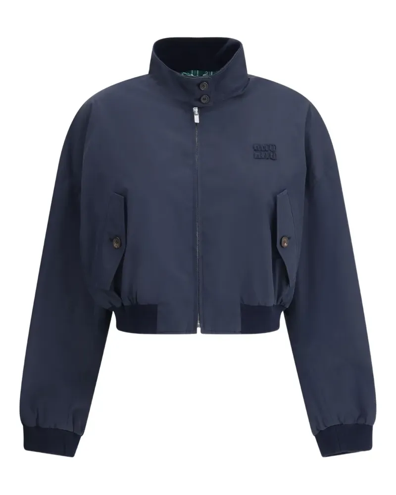 Miu Miu Jacke mit Logo-Stickerei - Blau Blau