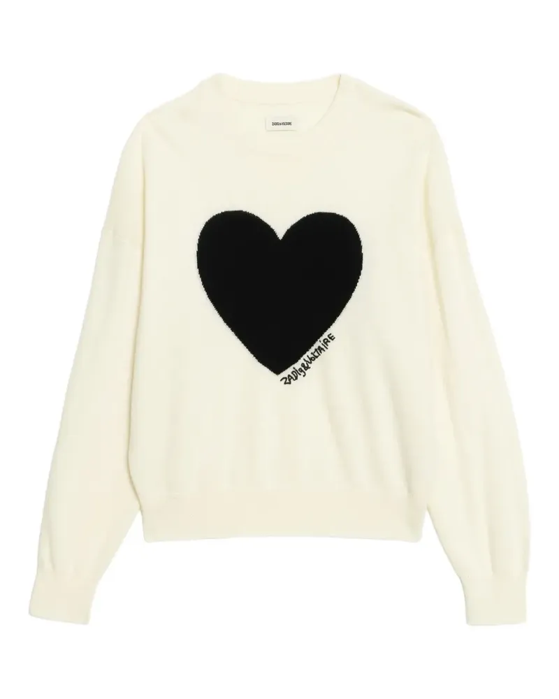 Zadig & Voltaire Gaby Intarsien-Pullover mit Herz - Nude Nude