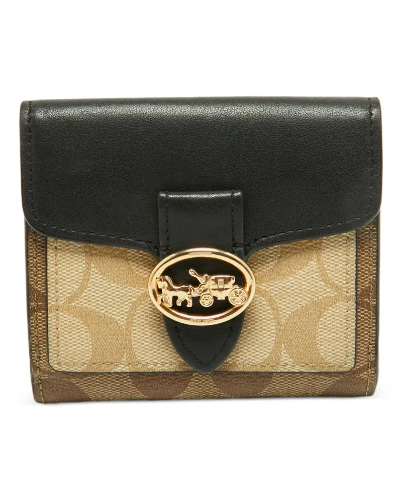 Coach Georgie Monogram Portemonnaie aus Canvas - Nude Nude