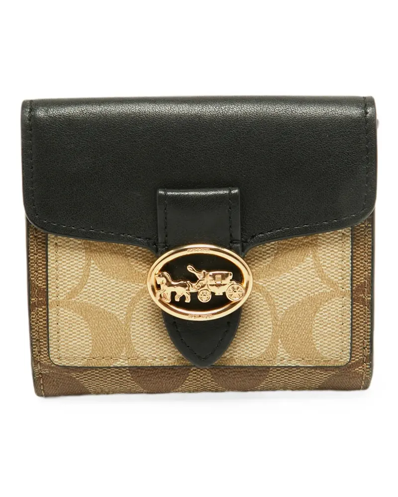 Coach Georgie Monogram canvas wallet - Nude Nude