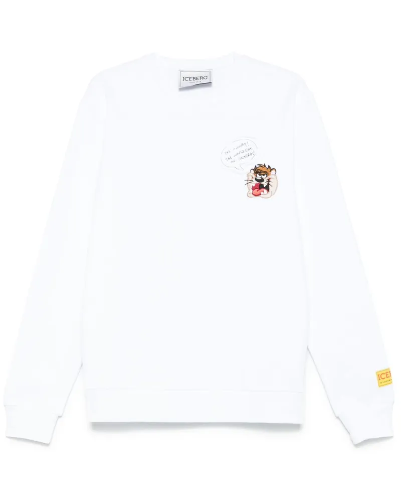 Iceberg Sweatshirt mit Applikation - Weiß Weiß