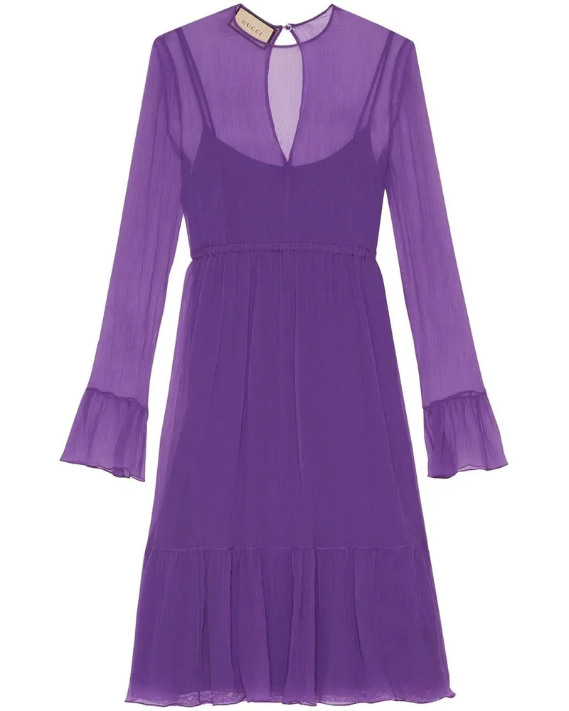 Gucci Chiffonkleid aus Seide - Violett Violett