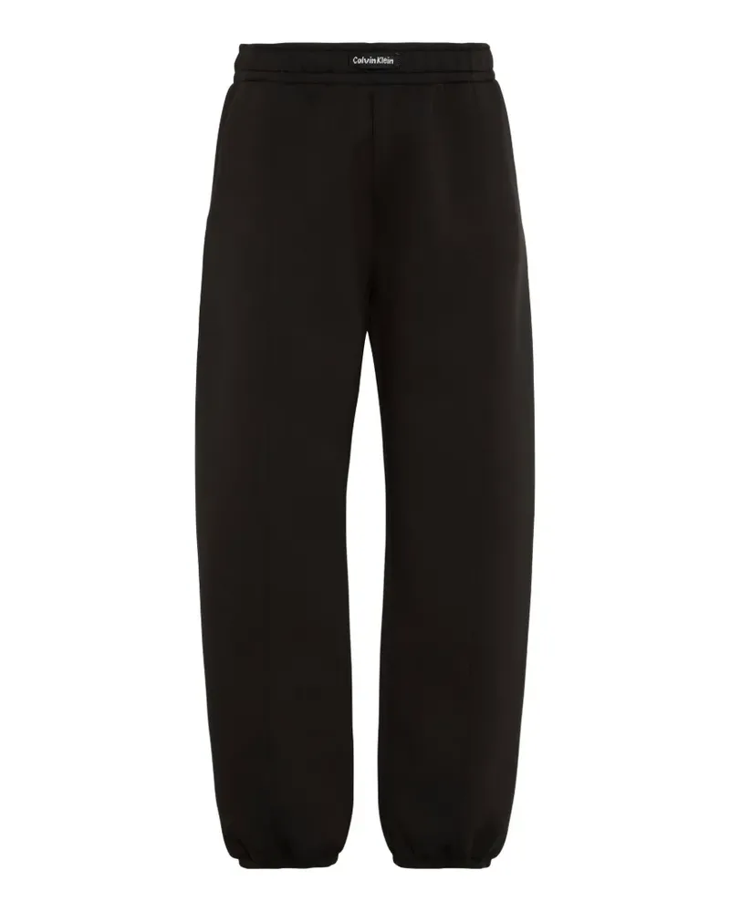 Calvin Klein logo-patch relaxed-fit track pants - Schwarz Schwarz